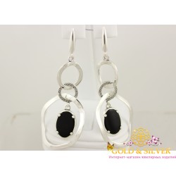 Серебряные серьги 925 проба. Женский серьги свисающие кольца. 12,8 грамма. 2357